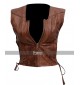 The Walking Dead Michonne Brown Leather Vest